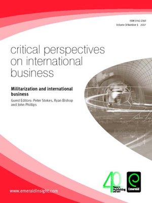 cover image of Critical Perspectives on International Business, Volume 3, Issue 1